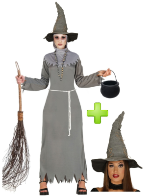 Disfraz de Bruja Malvada gris - Disfraces Halloween Mujer