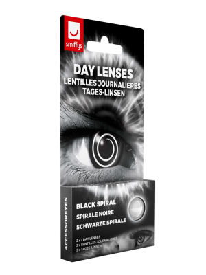Lents De Contacte De Color Negre Espiral
