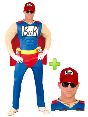 Disfraz de Beerman con gorra - Disfraces de Superheroes para Hombre