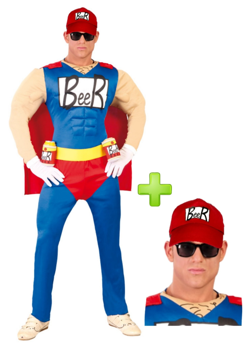Disfraz de Beerman con gorra - Disfraces de Superheroes para Hombre