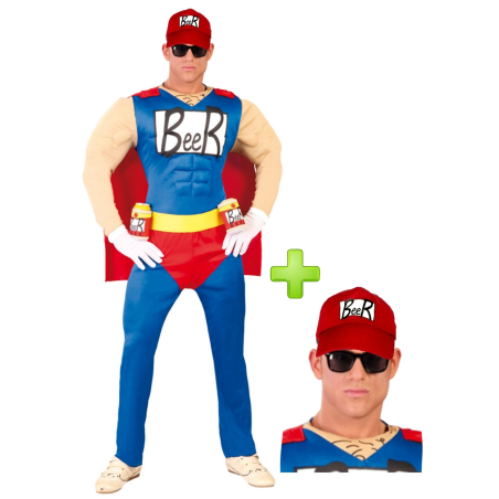 Disfraz de Beerman con gorra - Disfraces de Superheroes para Hombre