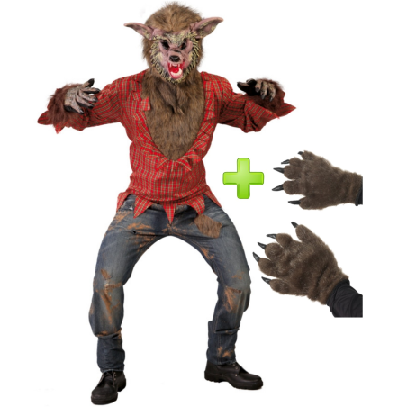 Disfraz de Hombre lobo con manos - Disfraces de Halloween