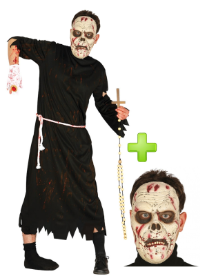 Disfraz de Zombie Cura con mascara - Disfraces de Halloween