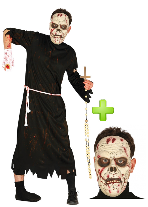 Disfraz de Zombie Cura con mascara - Disfraces de Halloween