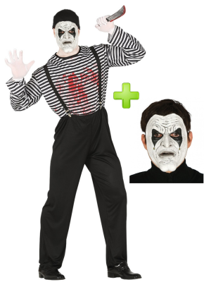 Disfraz de Mimo Asesino con mascara - Disfraces Halloween Hombre