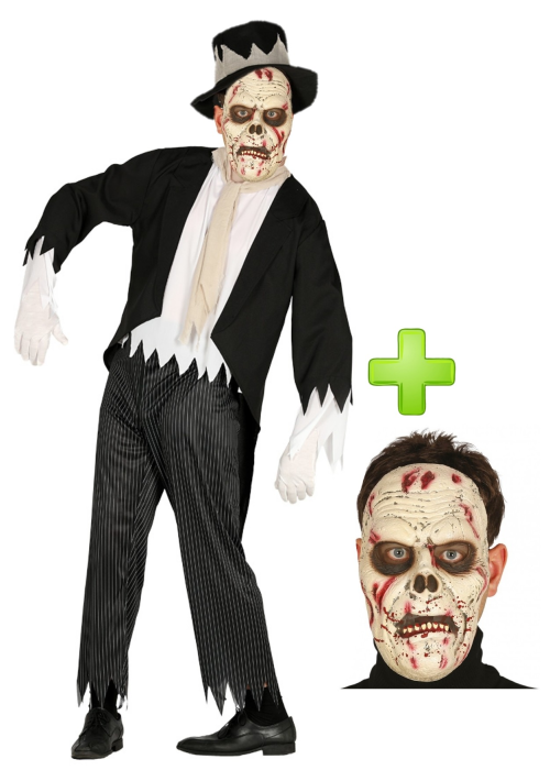 Costume de petit ami fantôme avec le mascara