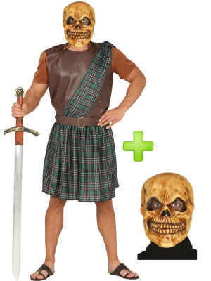 Costume Warrior Scottish Skull