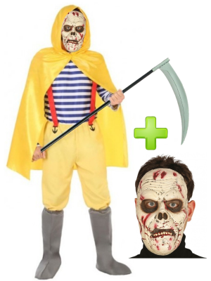 Comprar Disfraz de Pescador Amarillo Zombie con mascara - Disfraces Halloween Hombre