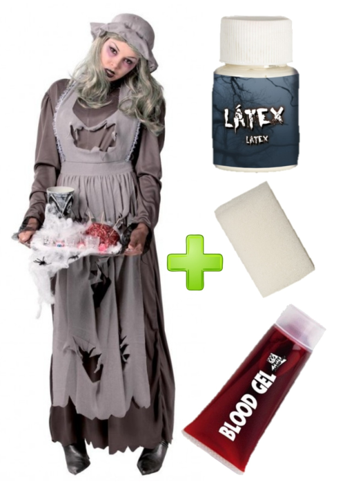 Disfraz de de Doncella Zombie con set de maquillaje - Disfraces de Mujer