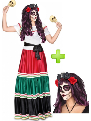 Disfraz de Catrina Mejicana - Disfraces Halloween Mujer