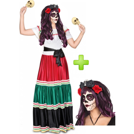 Disfraz de Catrina Mejicana - Disfraces Halloween Mujer