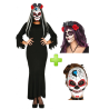 Disfraz de Catrina Vestido Negro - Disfraces Halloween Mujer