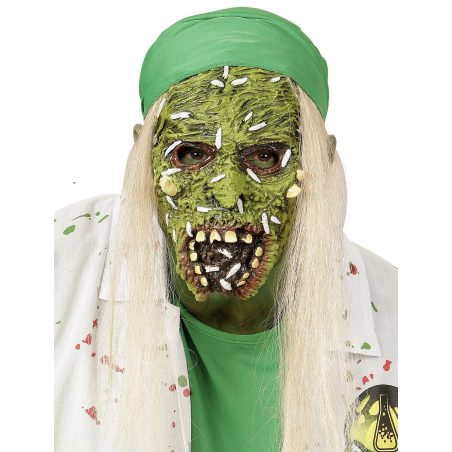 Mascara Zombie Toxico con Pelo - Mascaras Halloween