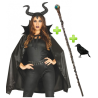 Set de Hada Malvada con baston y cuervo - Complementos de Hada Malvada
