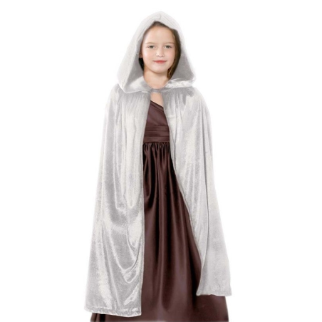 Capa Blanca Capucha y Tercipelo 90cm - Capas