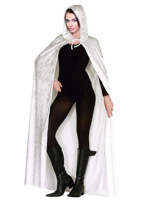 Capa Blanca Capucha y Tercipelo 140cm - Capas