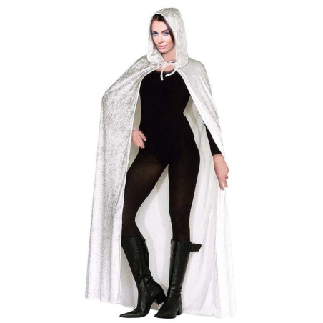 Capa Blanca Capucha y Tercipelo 140cm - Capas