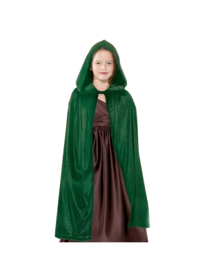 Capa Verde Capucha y Tercipelo 90cm - Capas