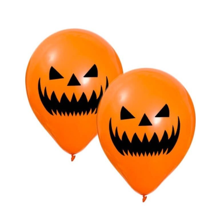 Globos Calabaza SIniestra 10unid - Guirnaldas y Globos