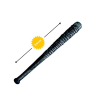 Bate con Espino 55cm Metalizado - Armas de Halloween