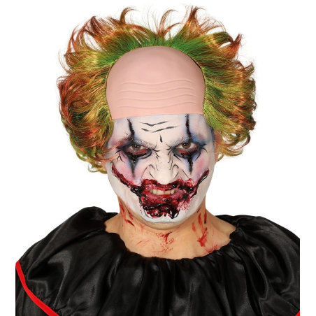 Peluca Payaso con Calva y Pelo Verde - Pelucas