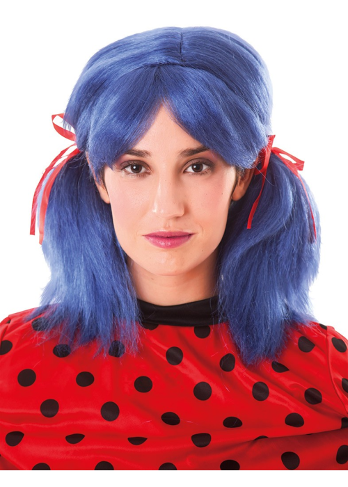 Perruca Pigtails Blau
