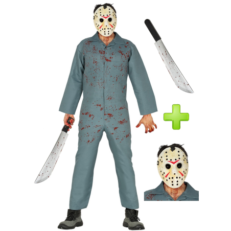 Disfraz de Jason Buzo Hockey con machete - Disfraces Halloween Hombre