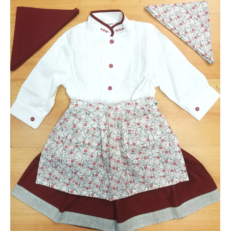 Conjunt Home Blanc i Granat Detall de Flors i