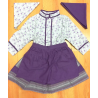 Conjunto Casera Morado y Gris de Flores y Rayas - Trajes Neska - Baserritarra Niña
