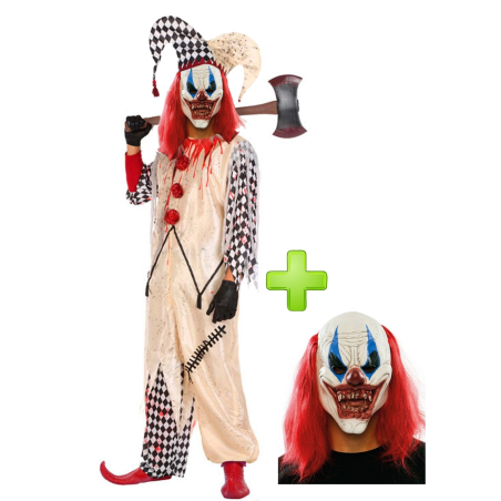 Disfraz de Payaso Asesino Arlequin con mascara - Disfraces Halloween Hombre