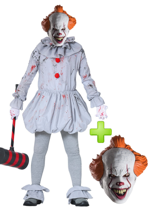 Comprar Disfraz de Payaso con mascara de Pennywise - Disfraces Halloween Hombre Comprar Disfraz de Payaso con mascara de Pennywise - Disfraces Halloween Hombre