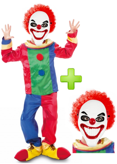 Disfraz de Payaso Asesino Colores infantil - Disfraces de Halloween Infantiles