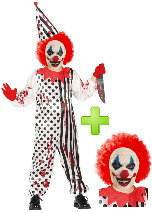 Disfraz de Payaso Asesino infantil arlequin sangriento - Disfraces de Halloween Infantiles