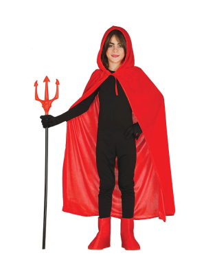 Capa Roja Capucha y Terciopelo 100 cm - COMPLEMENTOS POR CATEGORIA