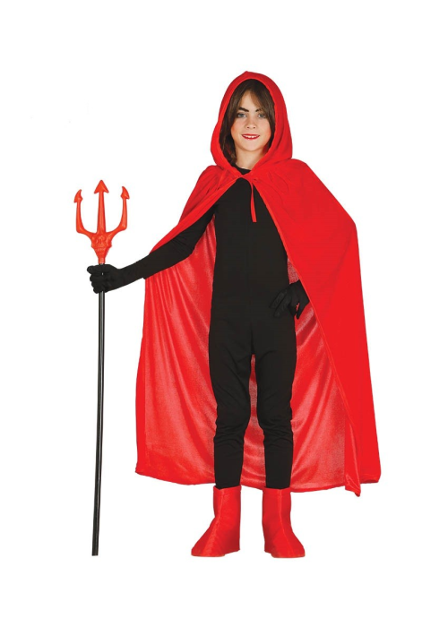 Capa Roja Capucha y Terciopelo 100 cm - COMPLEMENTOS POR CATEGORIA