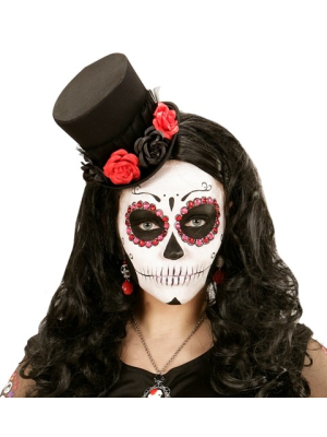Chistera Catrina flores - Accesorios Halloween