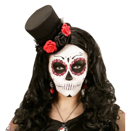 Chistera Catrina flores - Accesorios Halloween