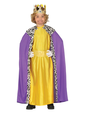 Traxe de Rei Mago Amarelo e Lilás Neno