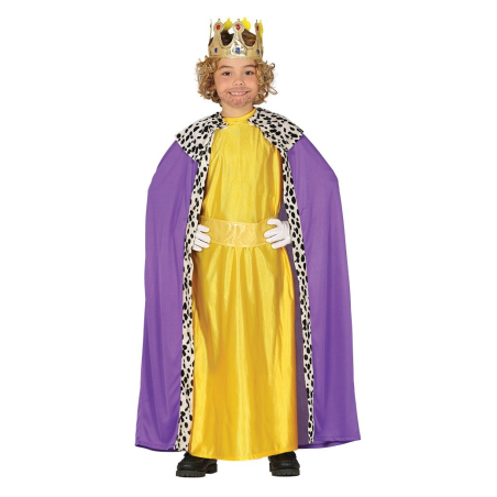 Disfraz de Rey Mago Amarillo y Lila Infantil - Disfraces Navideños para Niños