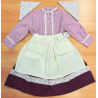 Conjunto Casera Rosa y Burdeos con Bies de FLores - Trajes Neska - Baserritarra Niña