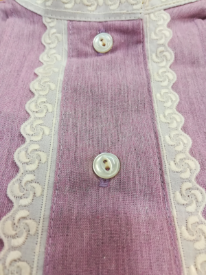Conjunto Casera Rosa y Burdeos con Bies de FLores - Trajes Neska - Baserritarra Niña