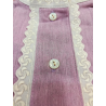 Conjunto Casera Rosa y Burdeos con Bies de FLores - Trajes Neska - Baserritarra Niña