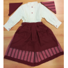 Conjunto Casera Beige y Granate a Rayas - Trajes Neska - Baserritarra Niña
