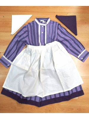 Conjunto Casera Rayas Finas Moradas - Trajes Neska - Baserritarra Niña