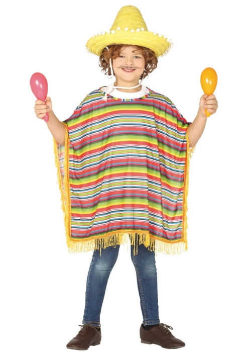 Disfraz de Mejicano Poncho Infantil - Disfraces Mexicanos
