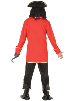 Disfraz de Pirata Garfio con Casaca Roja - Disfraces de Peter Pan Adultos