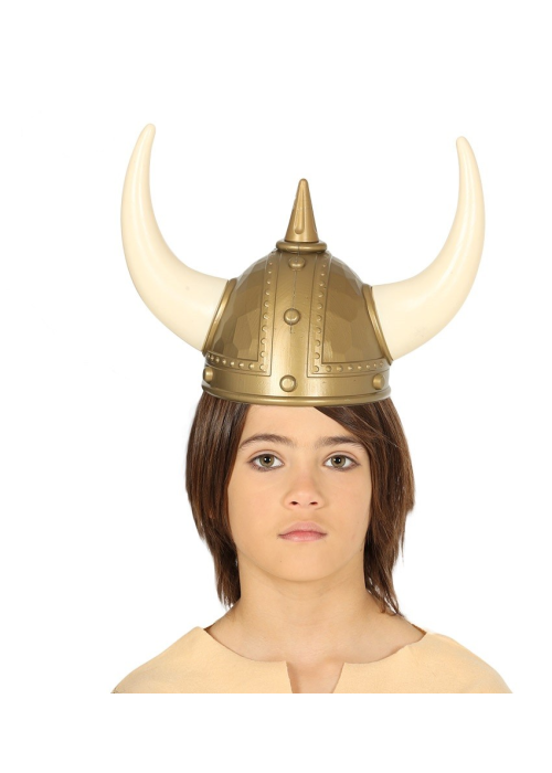 Casco Vikingo Cuernos, Color Dorado, Adulto Disfaraz Complemento Sombreros  Gorro