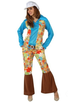Fantasia de Hippie Menina Azul