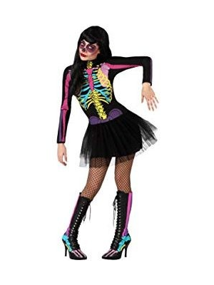 Comprar Disfraz de Esqueleto Colores Vestido - Disfraces de Mujer