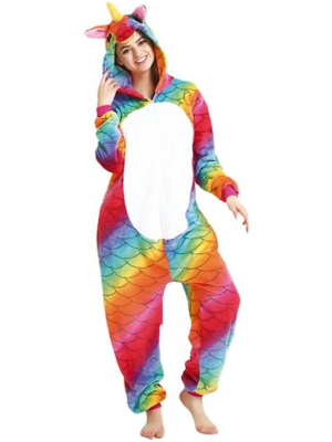 Disfraz de Unicornio Pijama Peluche Arcoiris - Disfraces de Animales Adultos